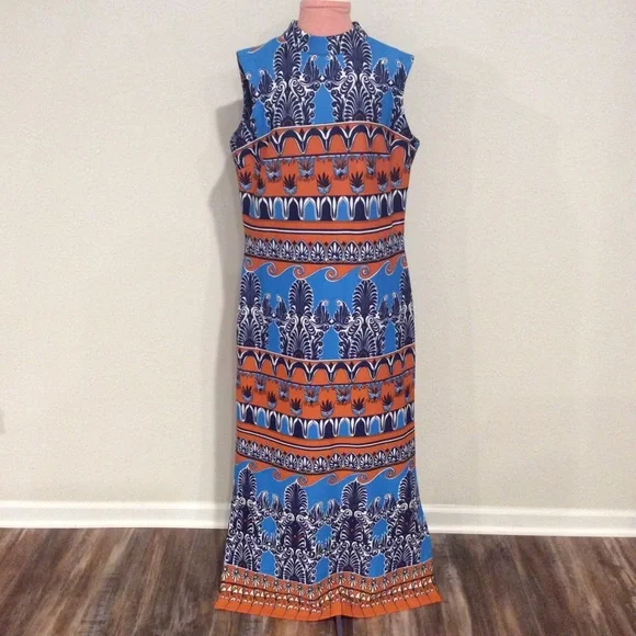SOLD  70s Best Print goddess Column maxi dress - Picture 7 of 9